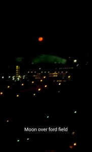 Snapchat of Ford Field under a Harvest Moon